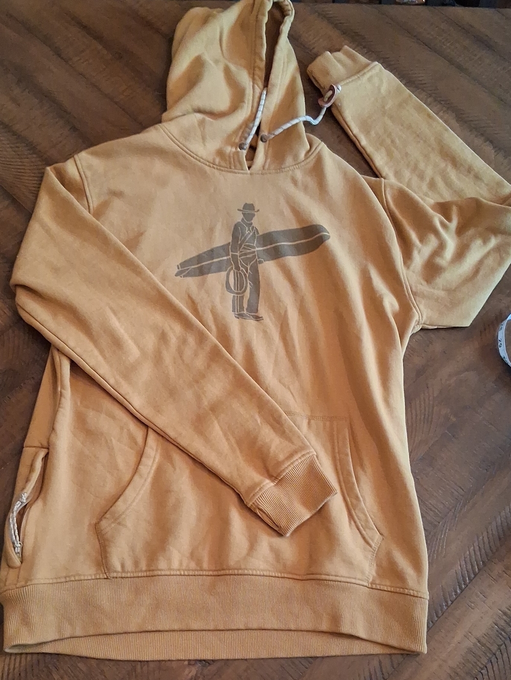 Men's Howler Bros Heed The Call Mustard Hooded Pullover with Surf Graphic